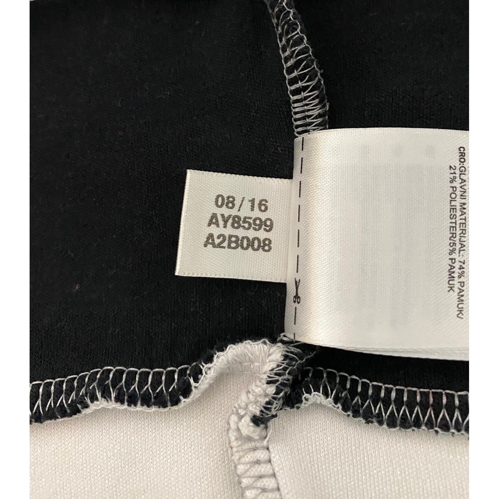 Adidas Originals AY8599 Three Stripes Cropped Sweatshirt Womens L Grey Black - Picture 8 of 9
